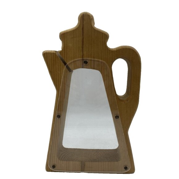 Piggy Bank Money Saving Coffee Pot Shaped Transparent Wooden Novelty Collectible - Picture 3 of 13